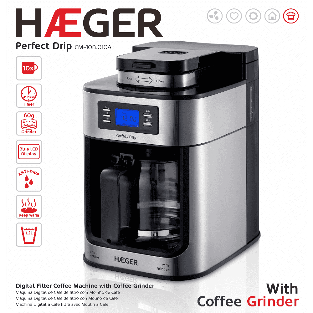 Haeger Drip Coffee Maker with Coffee Grinder HÆGER Perfect Drip