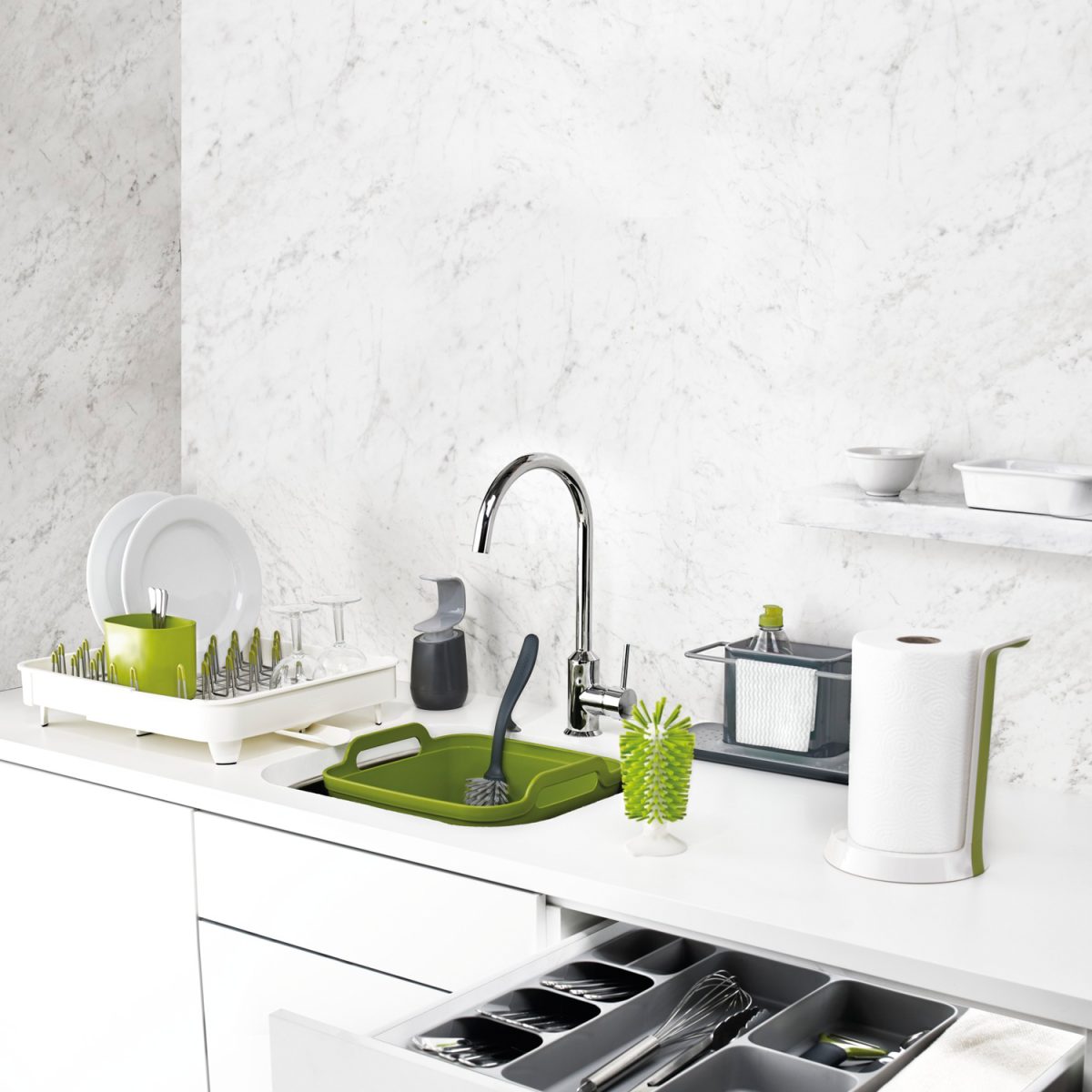 Joseph Joseph Easy-Tear Paper Towel Holder, White