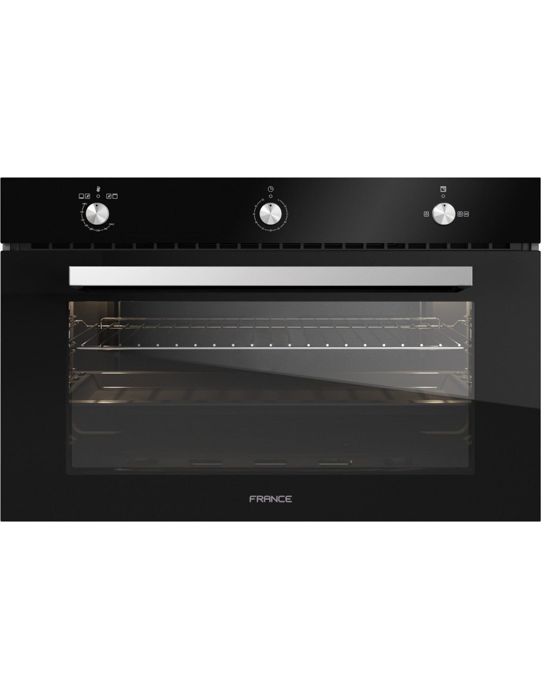 FRANCE FGG90 BLK FAN Built-in Black Gaz Oven Fan 90cm