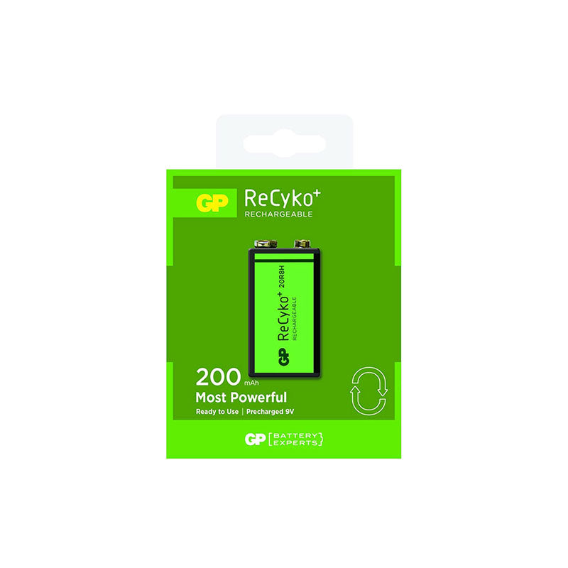 GP Blister Pack Rechargeable Battery 9V 200mAh NiMH Single Battery