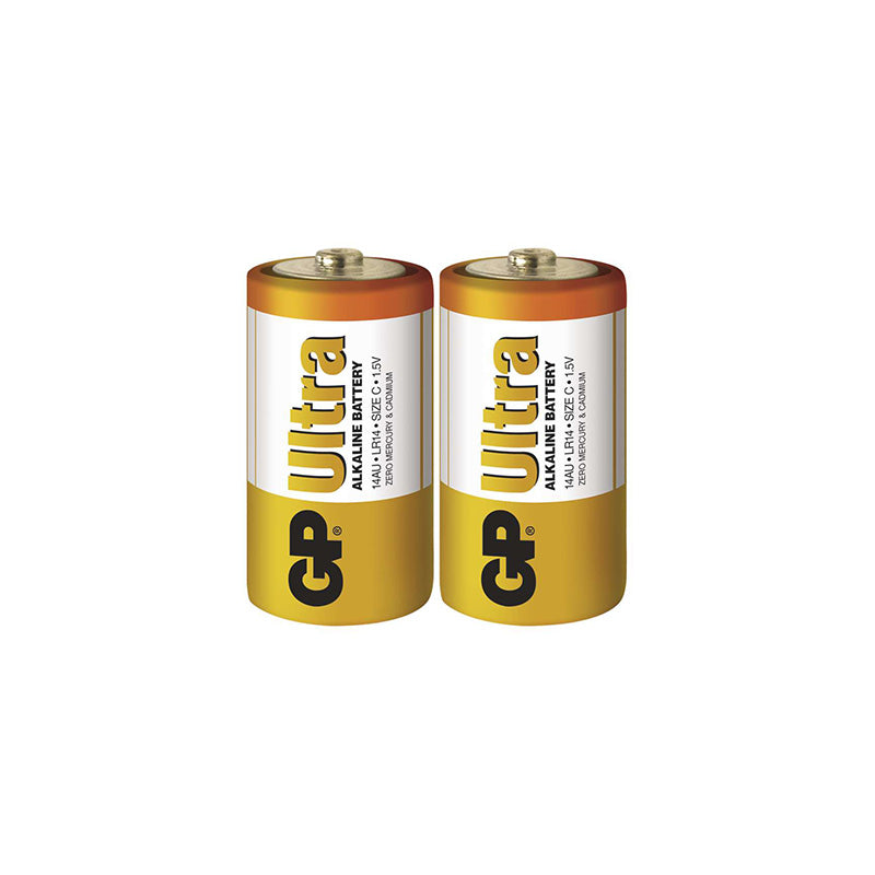 GP Ultra Alkaline Battery LR14 (C), 2 pcs in blister