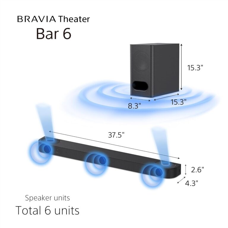 Sony Bravia Theater Bar 6, 3.1.2CH With Wireless Subwoofer, Dolby Atmos – DTS:X Compatible, SON-HTB600