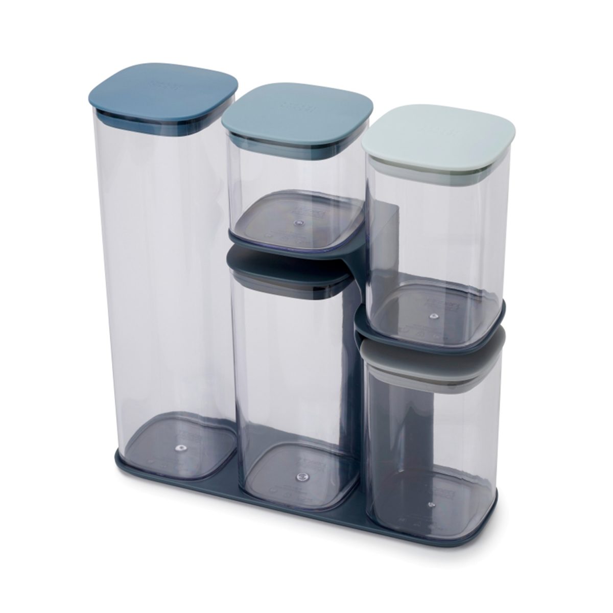 Joseph Joseph Podium Dry Food Storage Container Set with Stand, 5-piece - Sky
