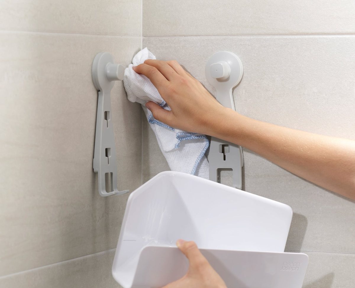 Joseph Joseph EasyStore Corner Shower Shelf with Removable Mirror