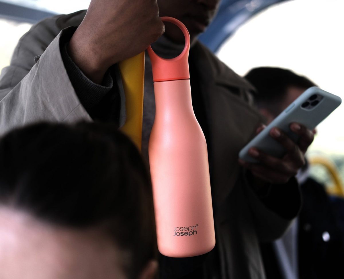 Joseph Joseph Loop™ 500ml Stainless-steel Vacuum Insulated Water Bottle Coral