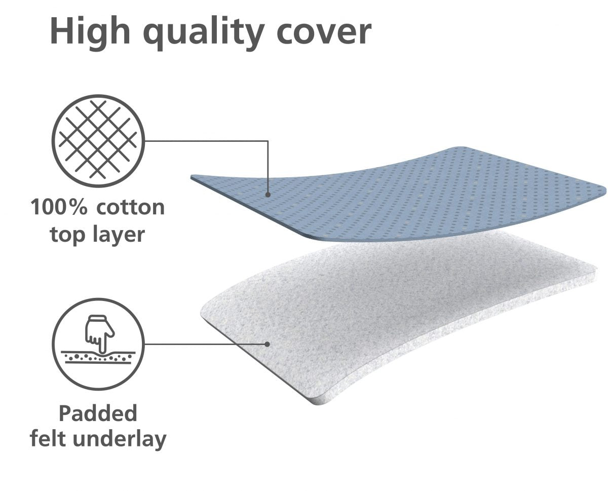 Joseph Joseph Pocket Plus Folding Ironing Board with Advanced Cover Grey Yellow