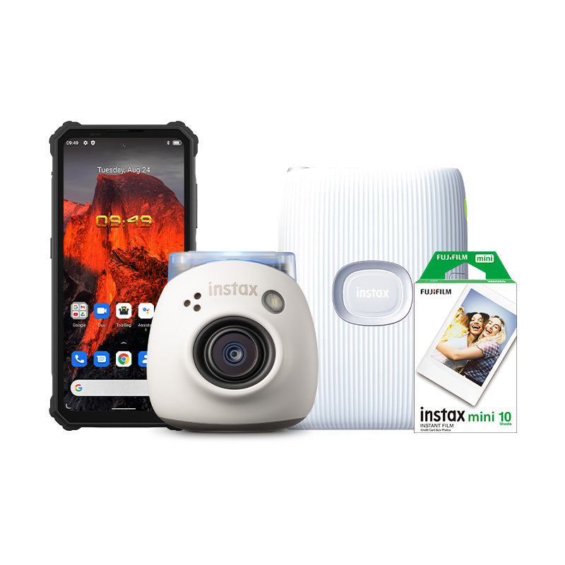 Fujifilm Instax PAL Digital Camera with Mini Link 2 Printer Bundle + Tesla Explr 9 Android Mobile