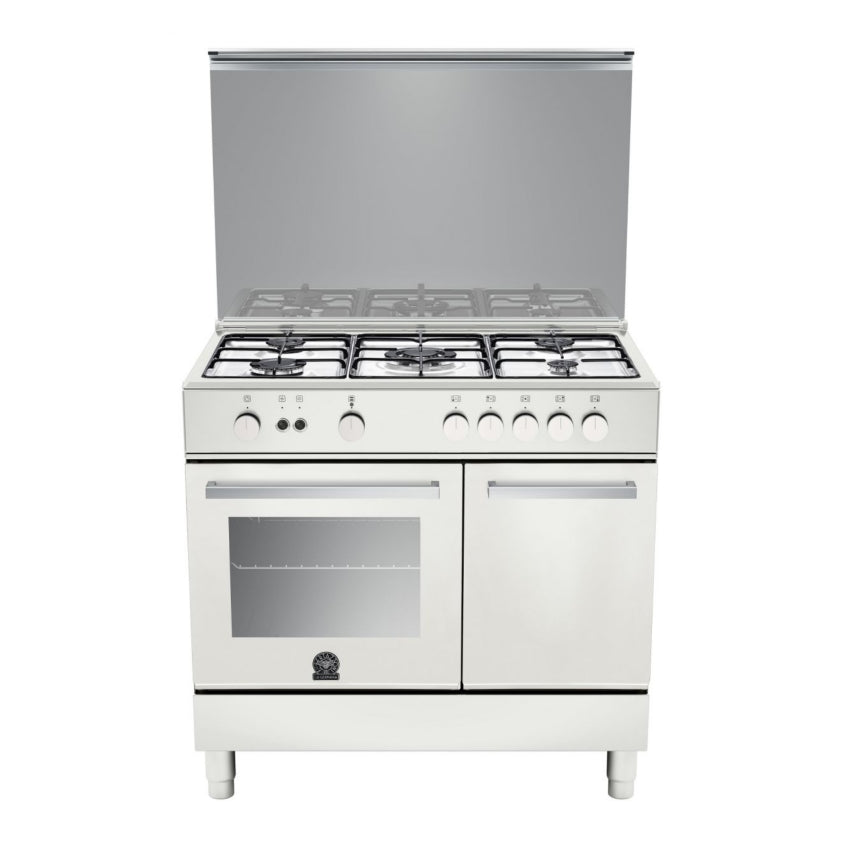 La Germania Futura D Line Gas 90x60cm 4 Burners+1 Triple Ring Burner White - TUP5C30DWCI