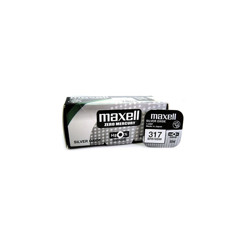 Maxell Mercury Free Batteries SR-516SW (317), Pack of 10