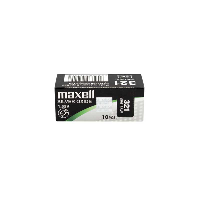 Maxell Mercury Free Batteries SR616SW (321), Pack of 10
