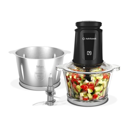 Nutricook NC-CH6000 3+3 L XXXL Glass & SS Chopper and Mincer 500W