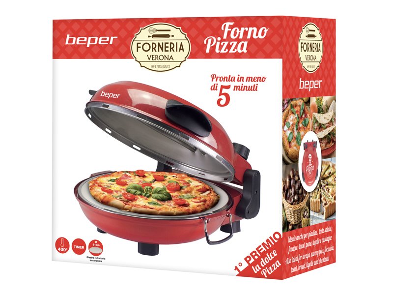 Beper P101CUD300 Pizza Maker, Electric Oven, 1200W