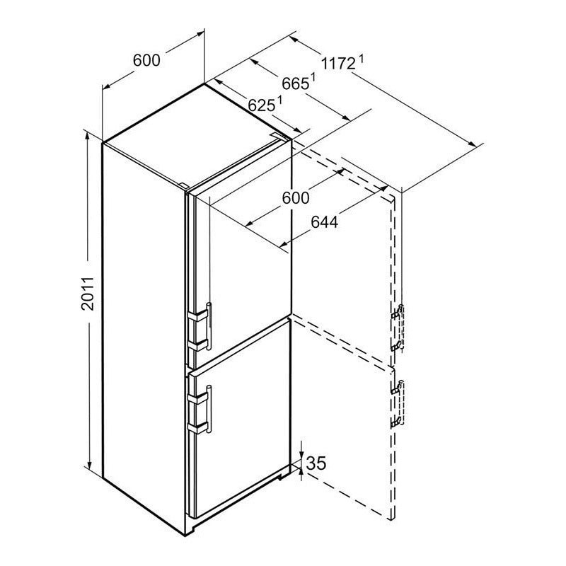 Liebherr CNbs 4015 Comfort Fridge Freezer No Frost 60cm Black Steel