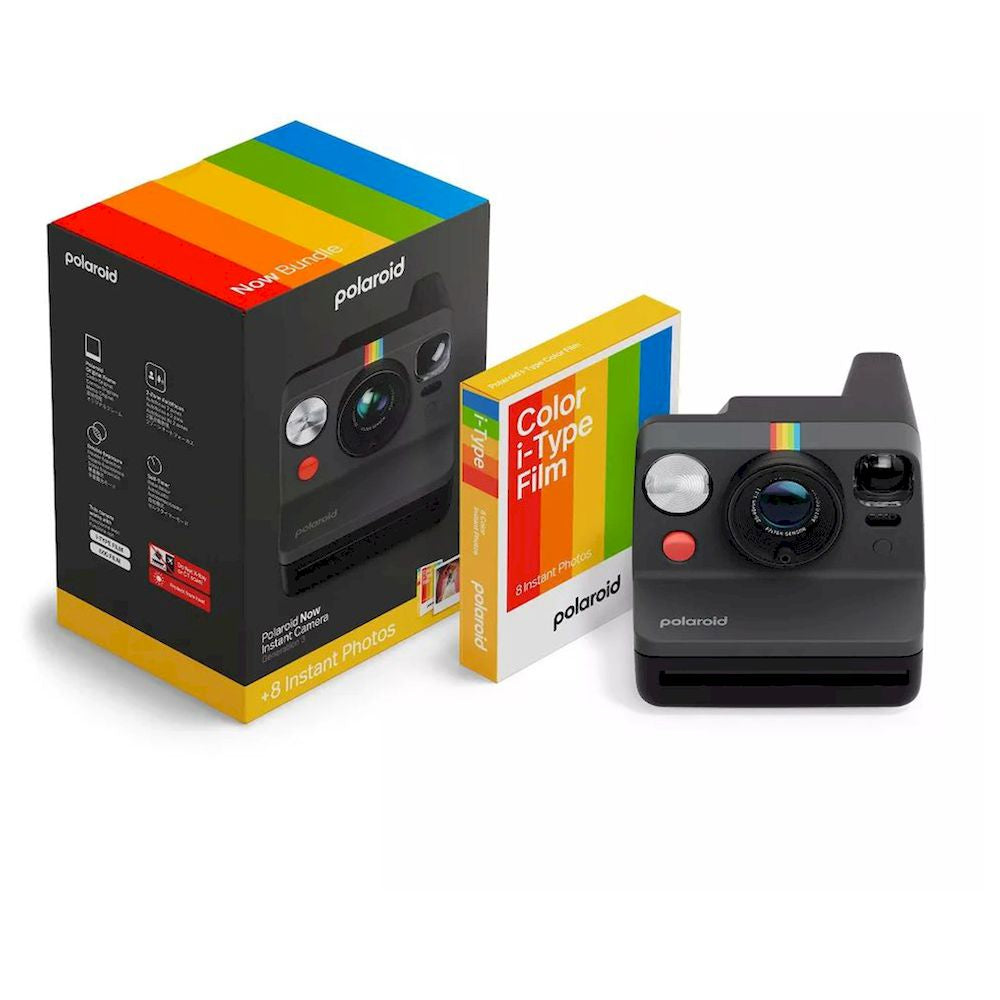 Polaroid Now+ Gen 3 Instant Camera, Black + Color Film Bundle (8 Photos)