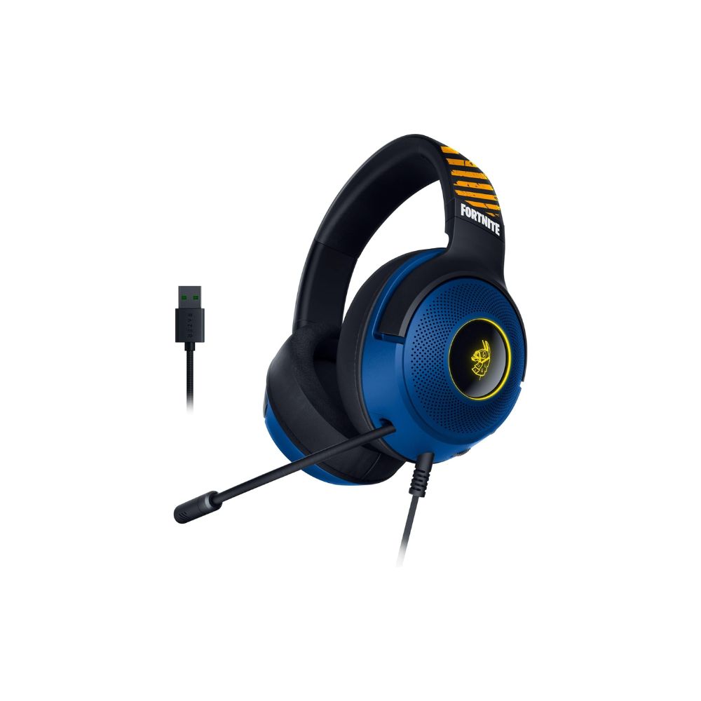Razer Kraken V3 X Wired USB Gaming Headset: 285g Lightweight Build - Triforce 40mm Drivers - HyperClear Cardioid Mic - 7.1 Surround Sound - Chroma RGB Lighting - Fortnite Edition
