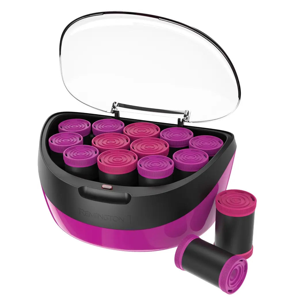 Remington Hot Jumbo Ceramic Ionic Technology Rollers with Wax Core,12 velvet-covered heated rollers (4 x 40 mm; 8 x 35 mm)