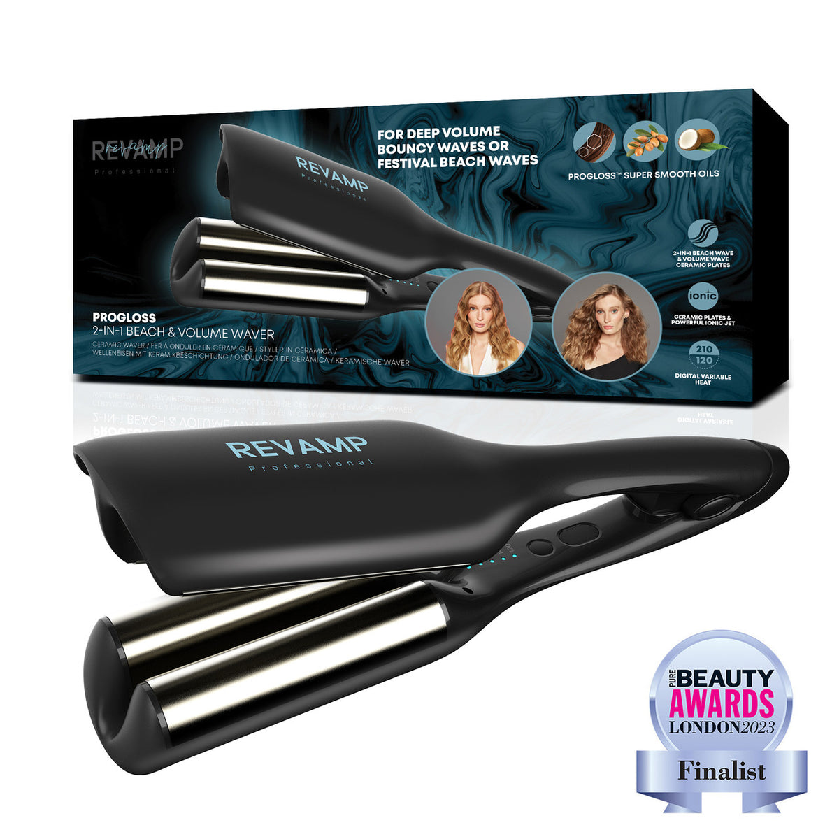 Revamp 2-in-1 Beach & Volume Professional Ceramic Waver