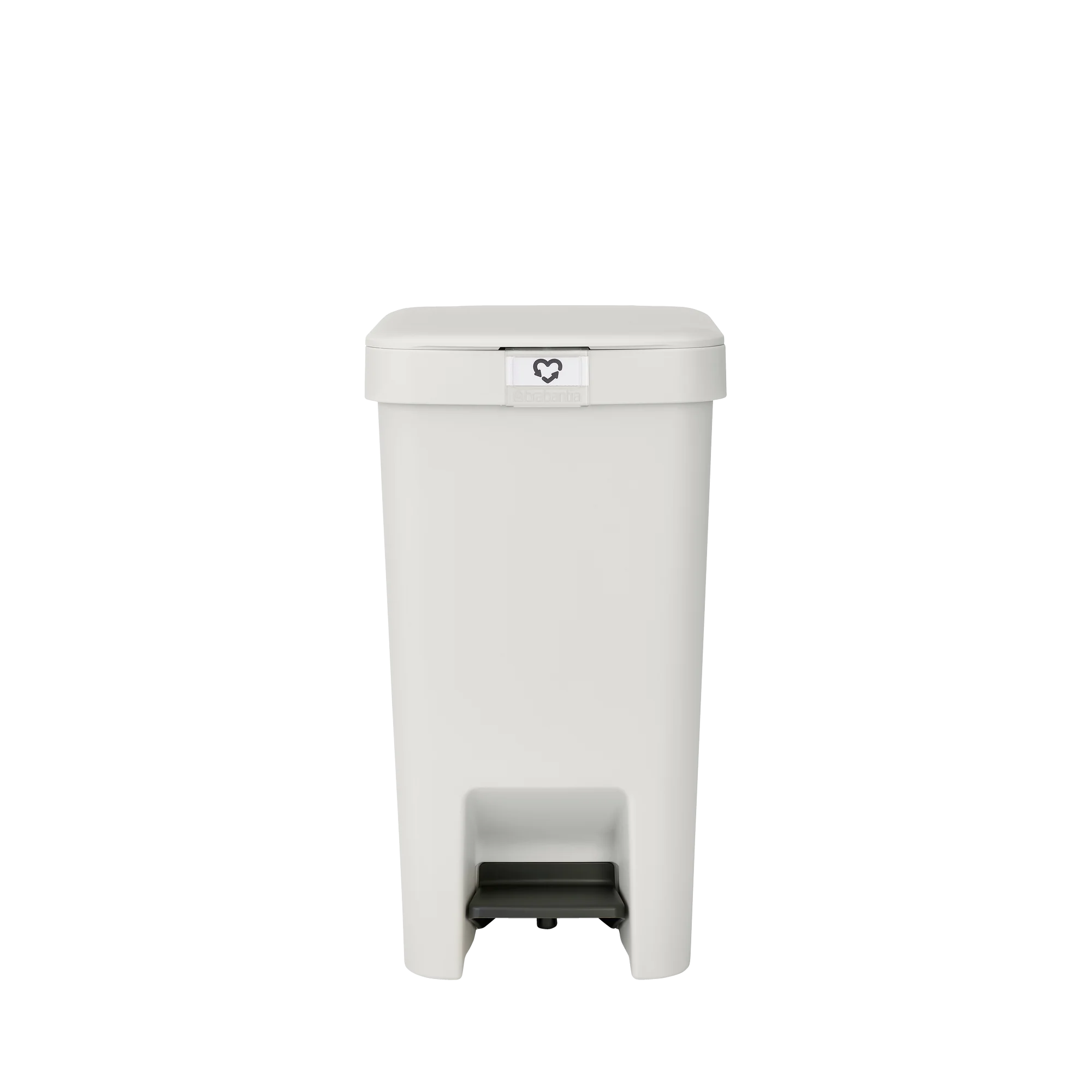 Brabantia StepUp Pedal Bin from Recycled Plastic - 16 Liters, Light Grey