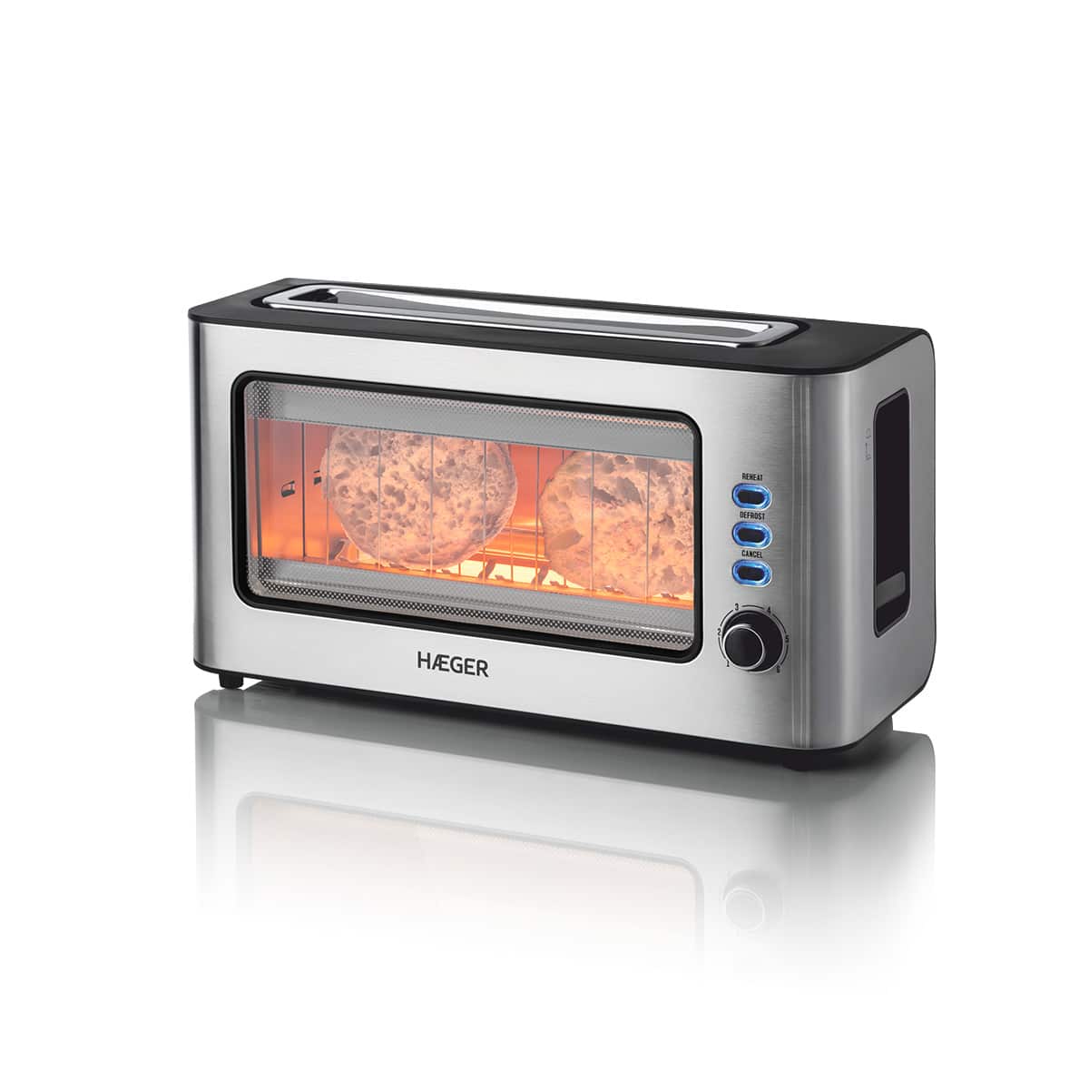 Toaster with Easy View Window HAEGER Window – 1000W