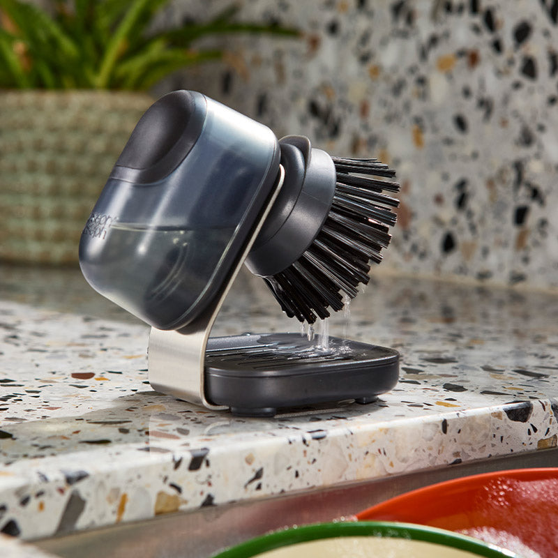 Joseph Joseph SinkTech™ Compact Soap Dispensing Washing Up Brush with Steel Stand
