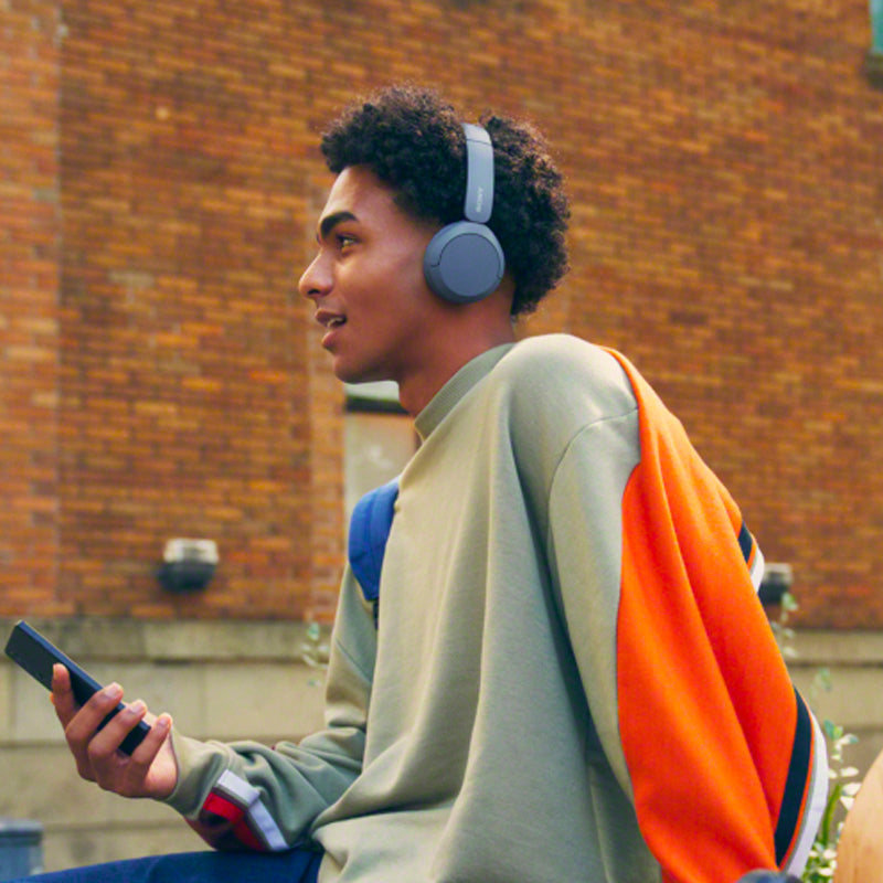 Sony WH-CH520 Wireless On-Ear Headphones with Microphone (Blue)