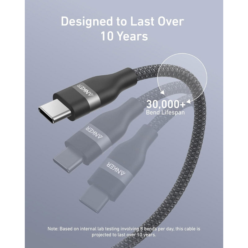 Anker USB-C to USB-C Cable 2m (240W, Upcycled-Braided)