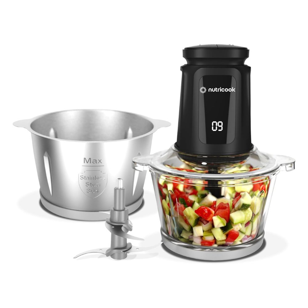 Nutricook 2+2 L XXXL Glass & SS Chopper and Mincer