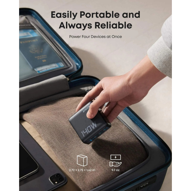 Anker Laptop Charger (140W, 4-Port, PD 3.1) with USB-C Cable