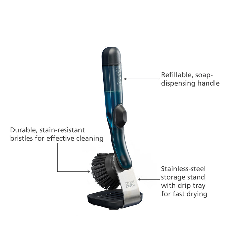 Joseph Joseph SinkTech™ Soap Dispensing Washing Up Brush with Steel Stand
