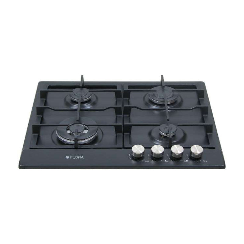 Flora FLBH10-CTSF-W64B Built In hob 60cm Black Enameled.
