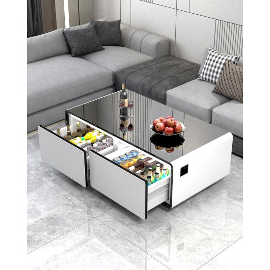 EchoChill Smart Coffee Table with Fridge & Bluetooth Speaker