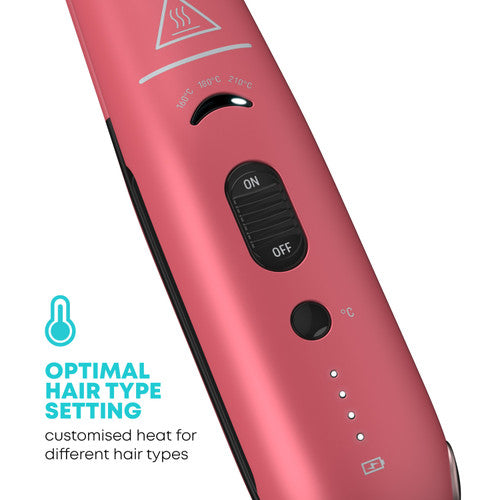 Revamp Liberate Cordless Compact Ceramic Hair Straightener - Pink