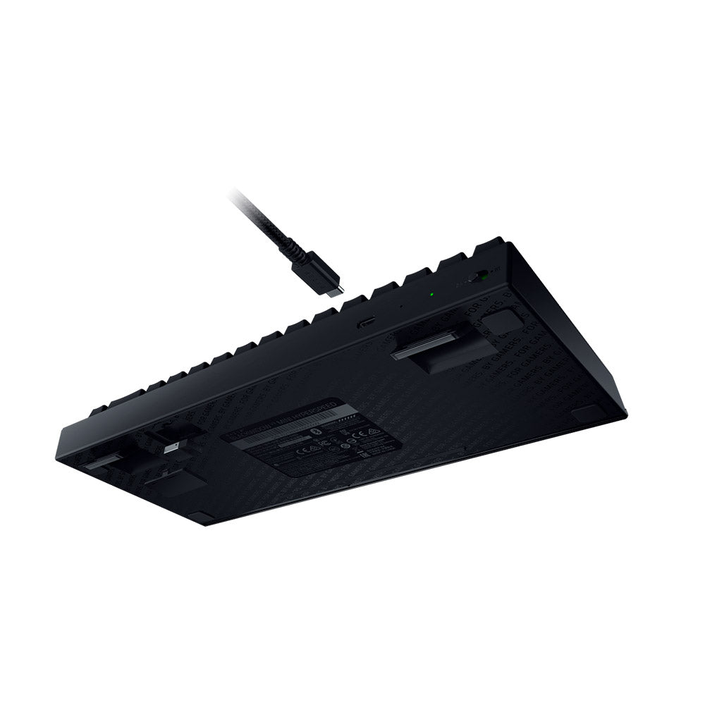 Razer - BlackWidow V3 Mini Hyperspeed Phantom Edition 65% Wireless Mechanical Green Clicky Tactile Switch Gaming Keyboard - Black