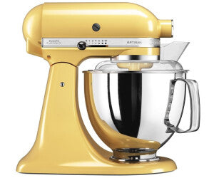 KitchenAid 5KSM175PSEVB Mixer Tilt-Head 4.8l Artisan Majestic Yellow + 3 L Bowl + Flex edge Beater