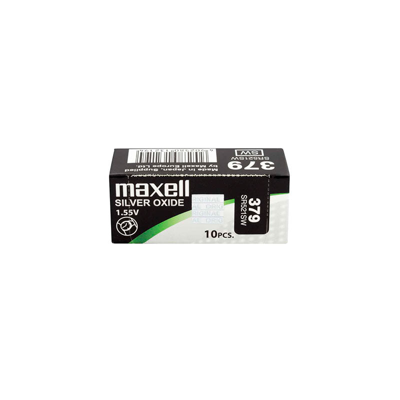 Maxell Mercury Free Batteries SR-521SW (379), Pack of 10