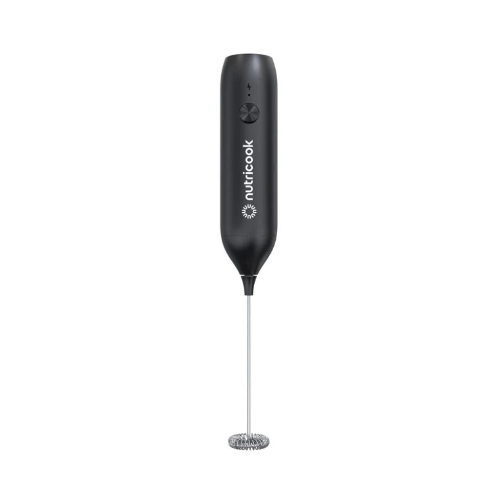 Nutricook Rechargeable Milk Frother, USB-C, Stainless Steel Whisk, Black, NC-MF100ME