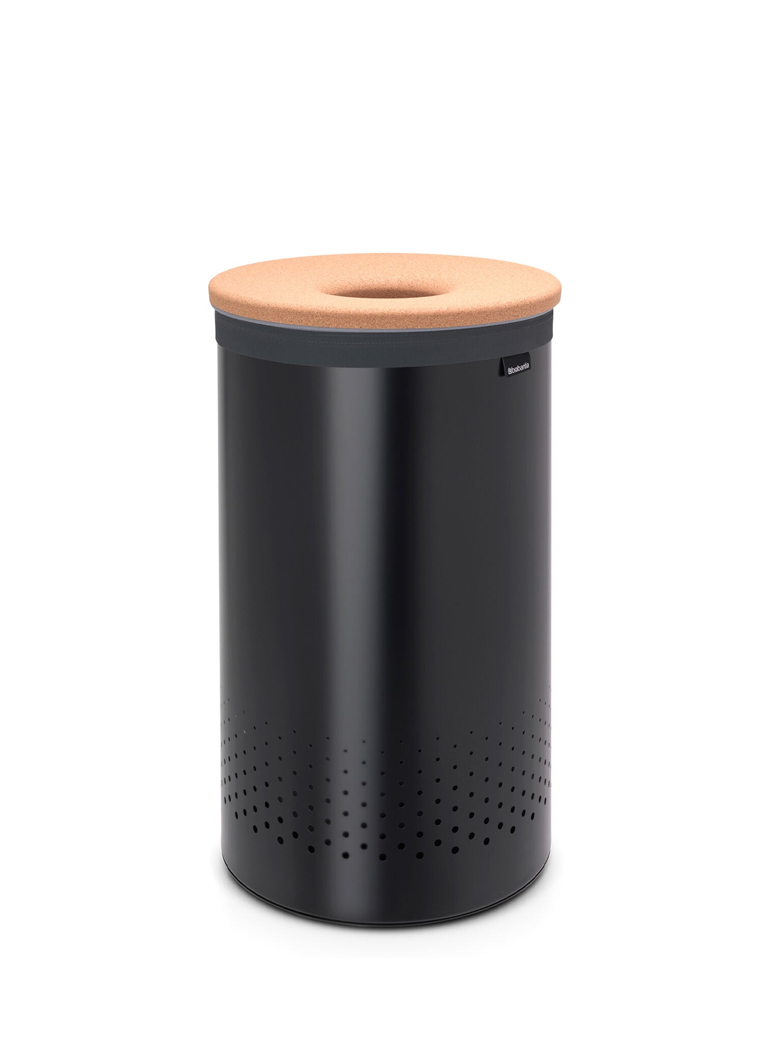 Brabantia Laundry Hamper with Removable Inner Bag, 9.2 Gallon (35L), Black, 11.8L x 11.8W x 25H centimeters