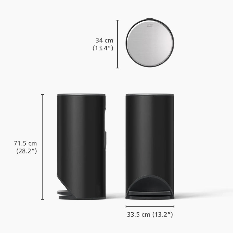 Joseph Joseph Arc™ 30L Easy-push Matt Black Pedal Bin