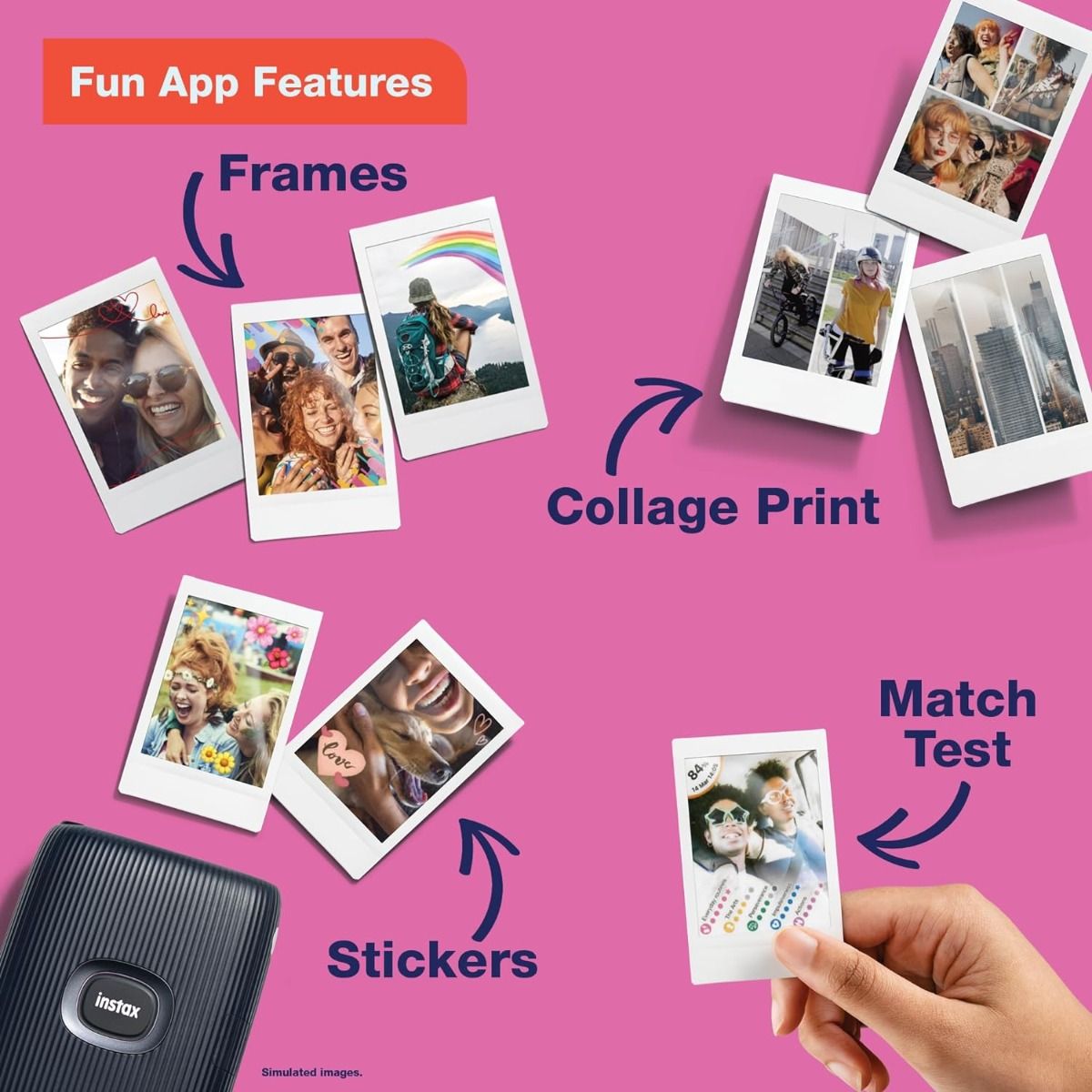 Fujifilm Instax PAL Digital Camera with Mini Link 2 Printer Bundle + Tesla Explr 9 Android Mobile