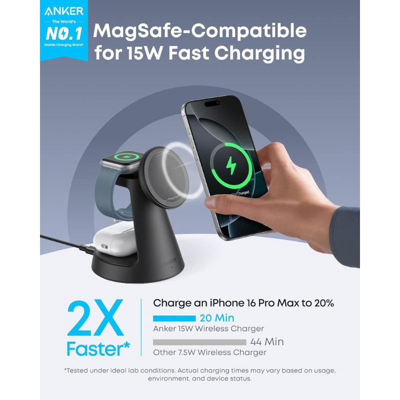 Anker MagGo Wireless Charging Station (3-in-1, Dock Stand)