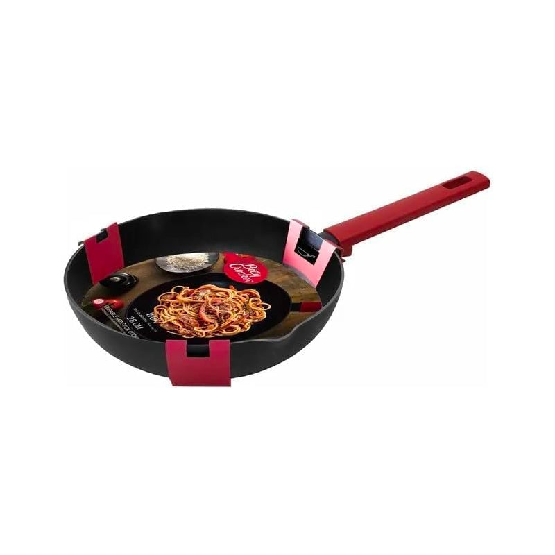 Betty Crocker Forged Aluminum Wok Black/Red,28Cm Thickness 2.8Mm,BC2052