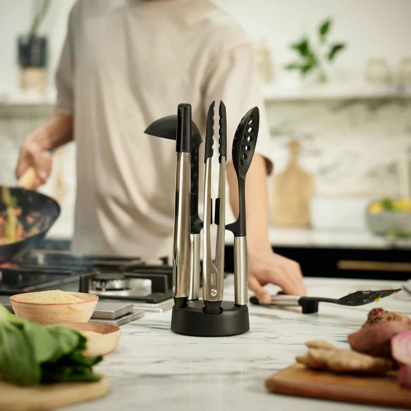 Joseph Joseph Elevate™ Fusion 5-piece Stainless-steel Utensil Set with Compact Stand