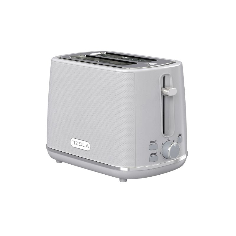 Tesla Toaster, 930W, 2 Slices, White Inox - TS400GX