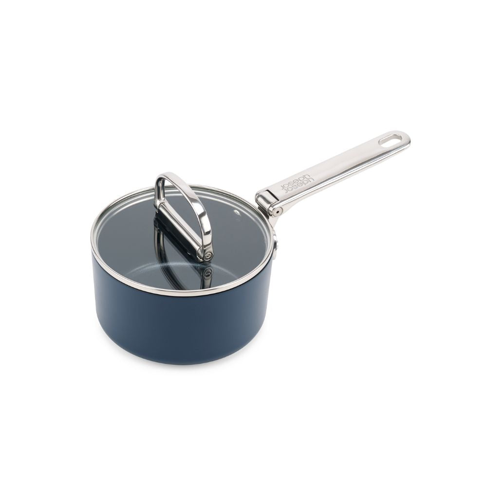 Joseph Joseph Space Folding Handle Ceramic Non-stick 15cm Blue Saucepan & Lid