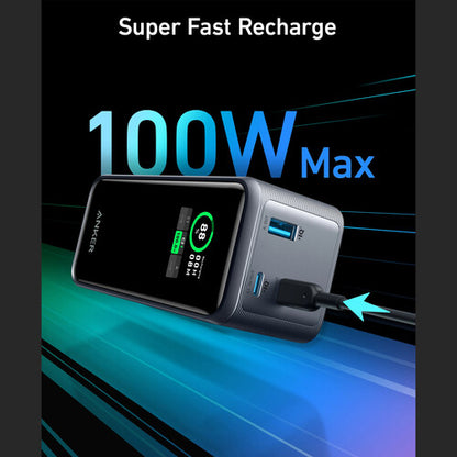 Anker 3-Port 200W Power Bank with LCD Screen (20,000mAh, Black)