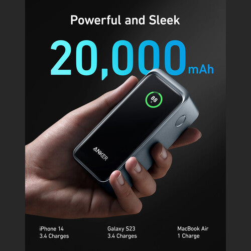 Anker 3-Port 200W Power Bank with LCD Screen (20,000mAh, Black)