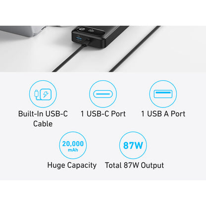 Anker USB-C Power Bank (20,000mAh, Black)