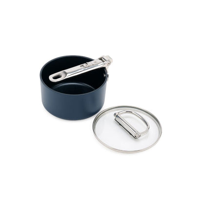 Joseph Joseph Space Folding Handle Ceramic Non-stick 15cm Blue Saucepan & Lid
