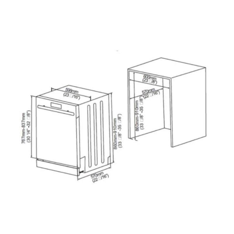 La Germania Dishwasher Semi Built-in Inverter