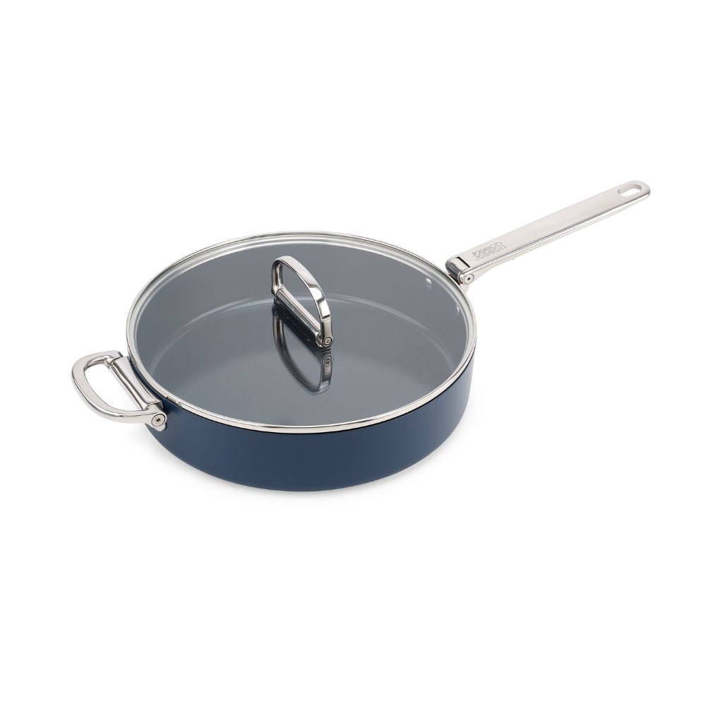 Joseph Joseph Space Folding Handle Ceramic Non-stick 28cm Blue Saute Pan & Lid